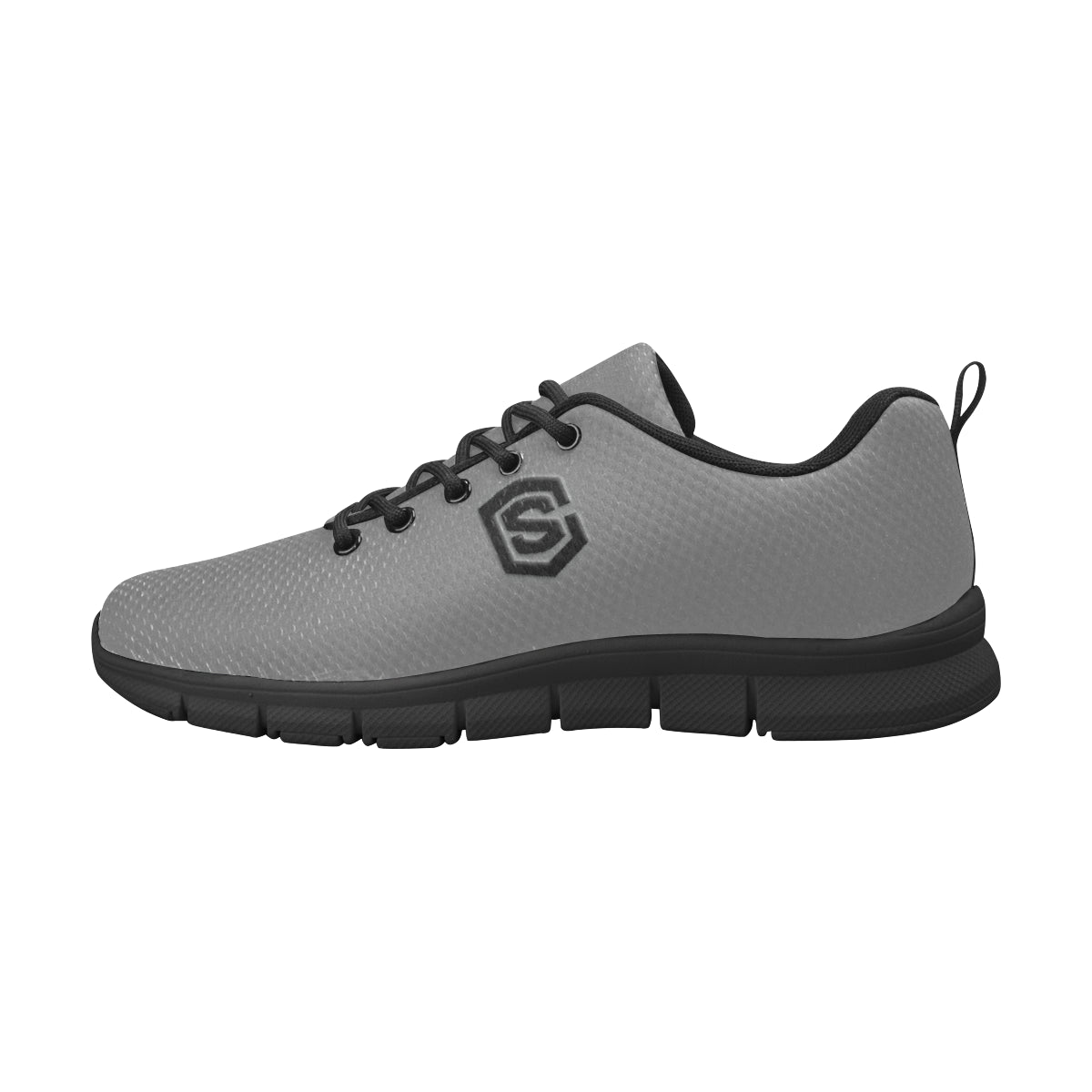 black logo Men's Breathable Running Shoes (Model 055)