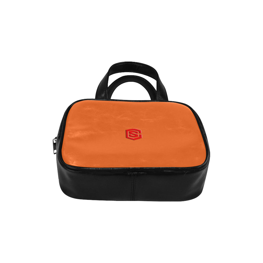 ORANGE LEATHER TOP HANDLE HANDBAG red logo Leather Top Handle Handbag (Model 1662)