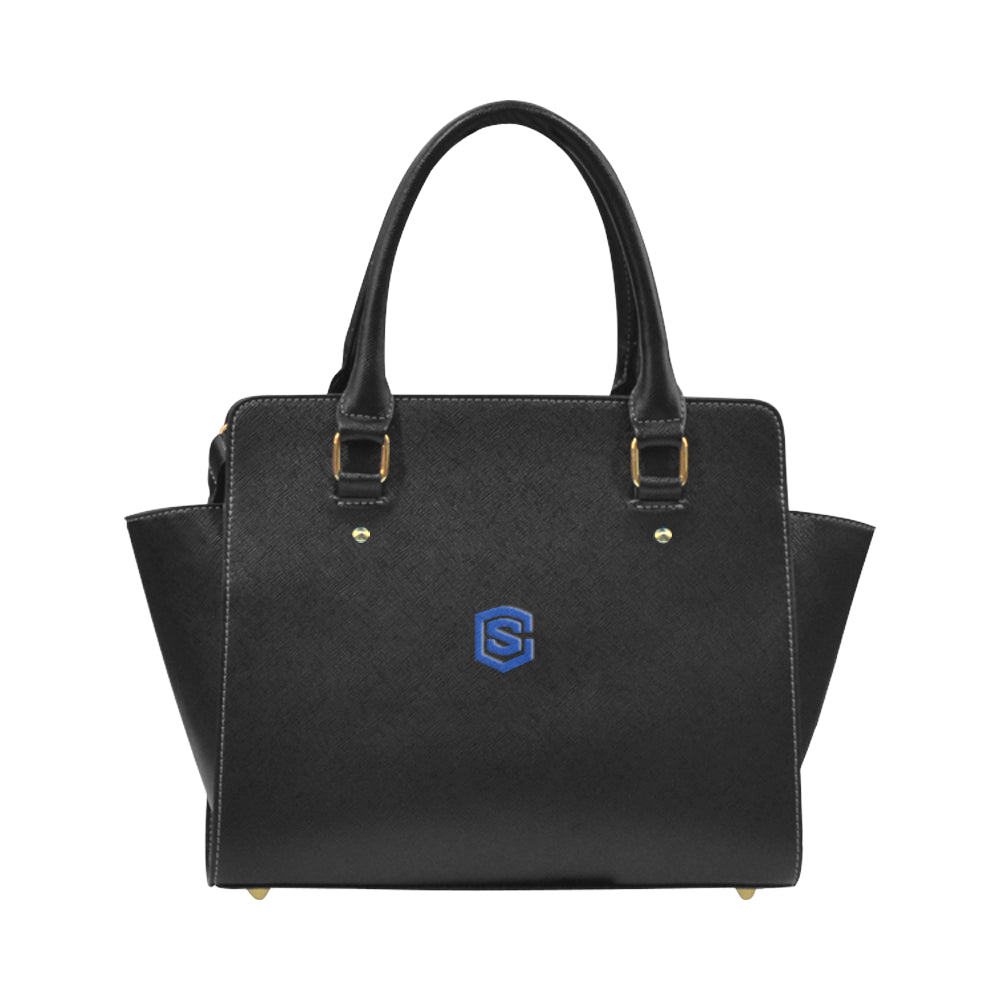 BLACK CLASSIC SHOULDER HANDBAG blue logo Classic Shoulder Handbag (Model 1653)