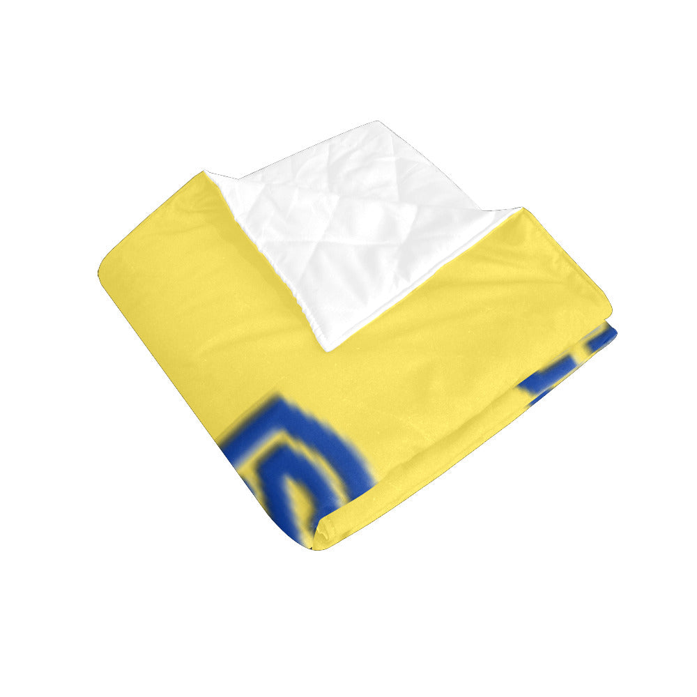 Yellow Custom Quilt Blue Logo Custom Quilt 50" x 60"