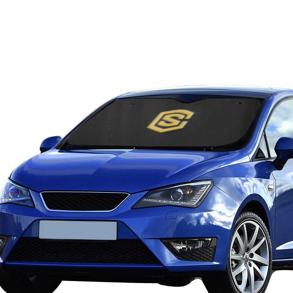 BLACK AUTO SUN SHADE WITH GOLD LOGO Auto Sun Shade 55" x 29.53"