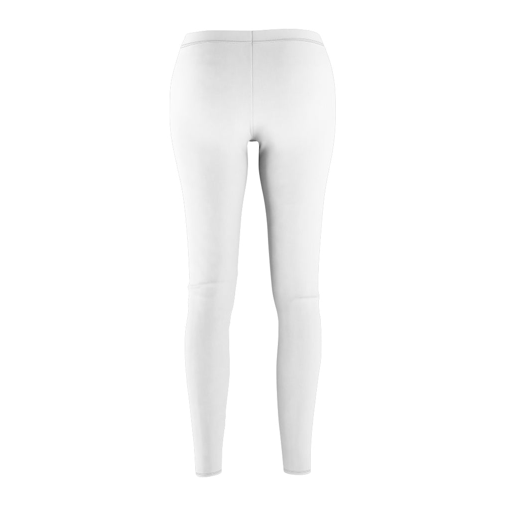 White Women's Cut & Sew Casual Leggings White logo