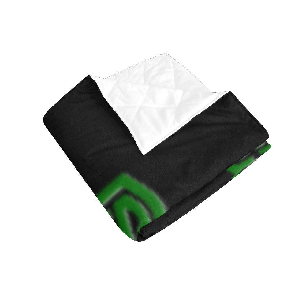 Black Custom Quilt Green Logo Custom Quilt 50" x 60"