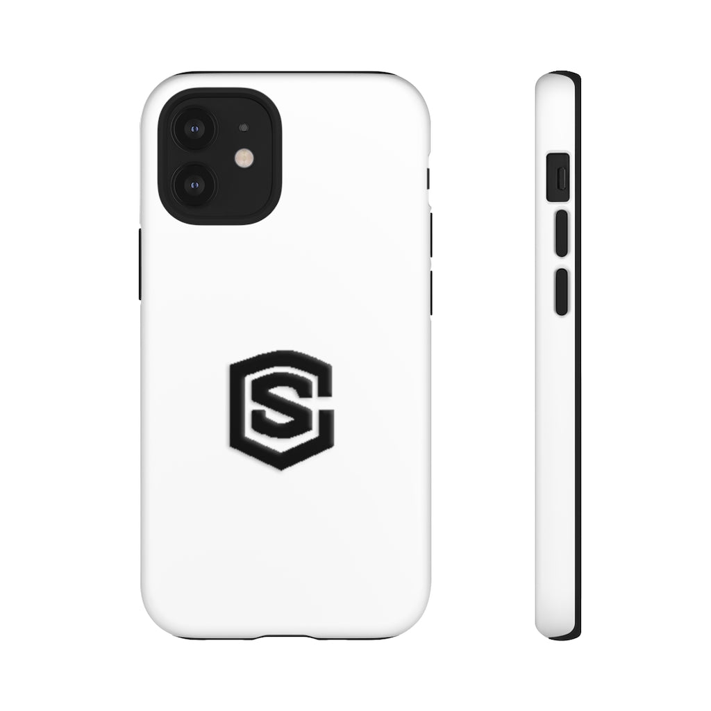 White Tough Cases Black Logo