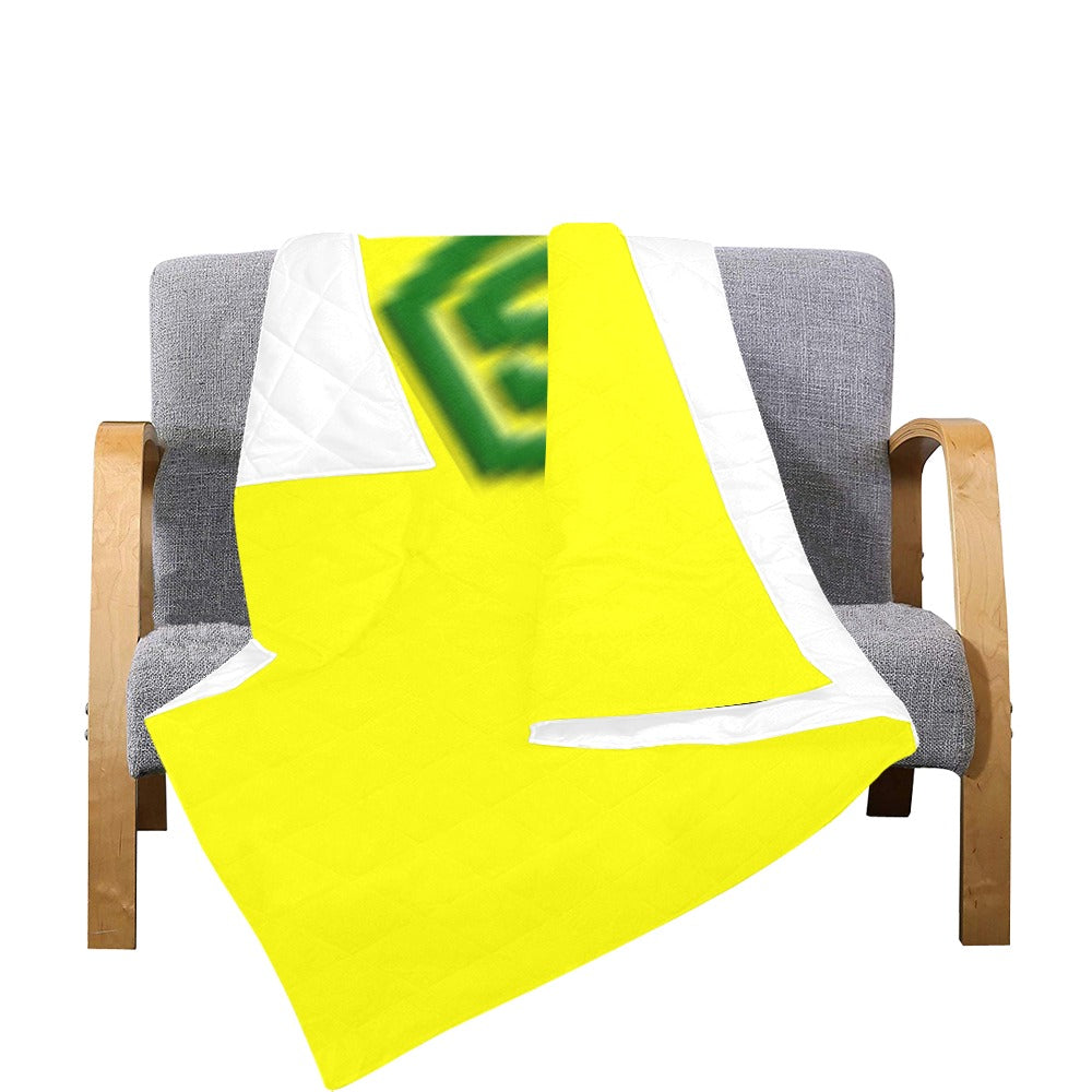 Yellow Quilt with Green Logo Custom Quilt 70" x 80"