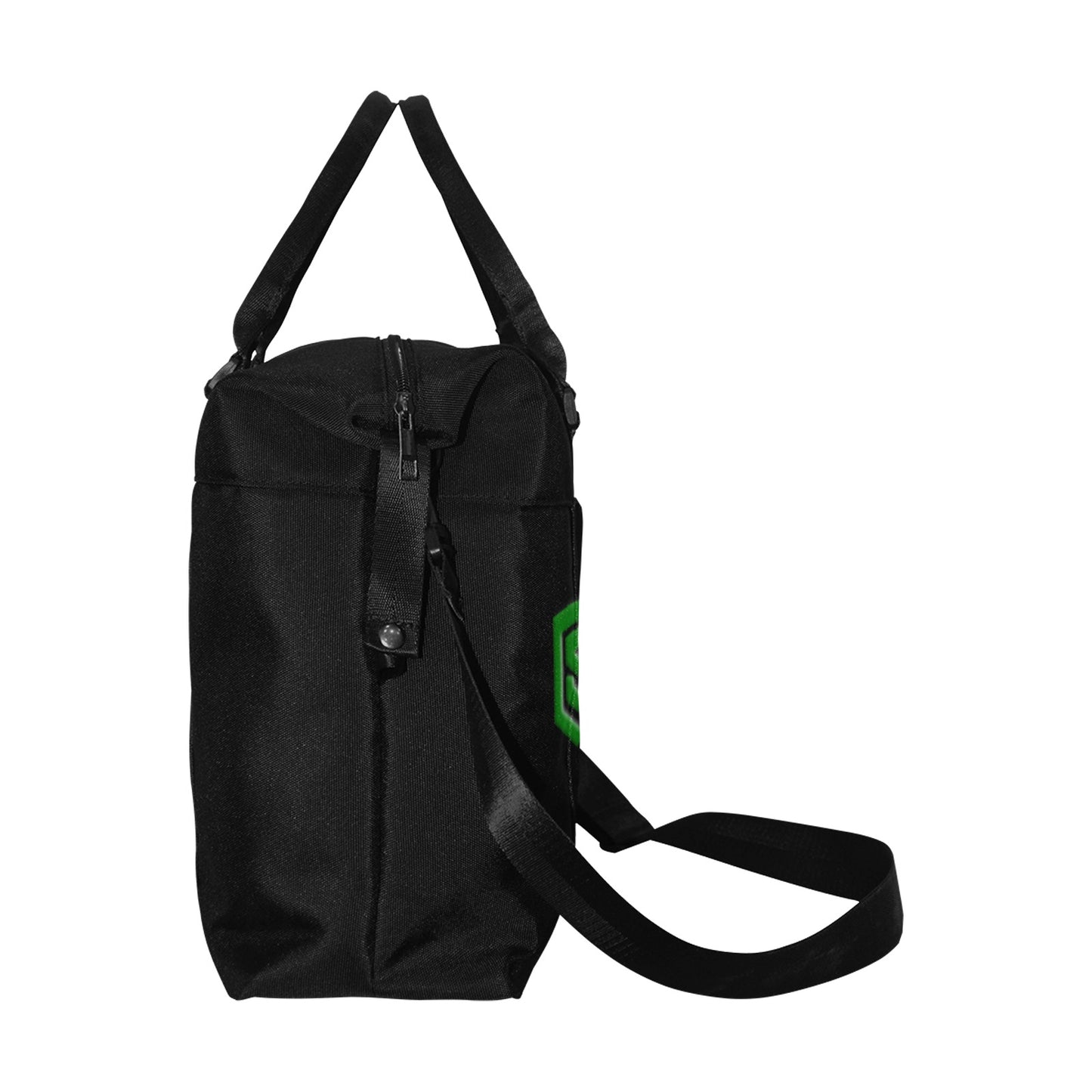 Black Large Capacity Duffle Bag With Green Logo Large Capacity Duffle Bag(Model1715)