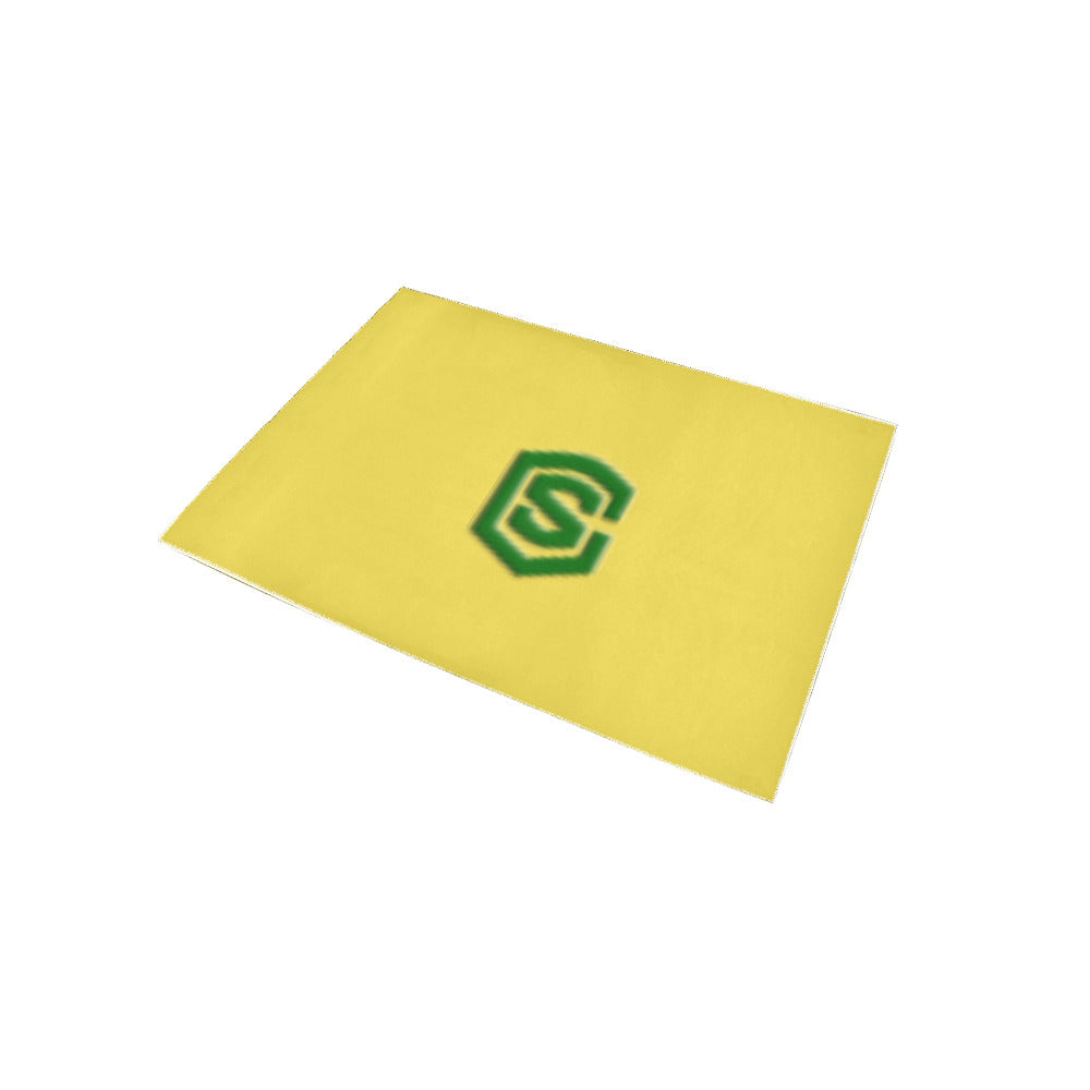 Yellow Area Rug Green Logo Area Rug 5' x 3.2'