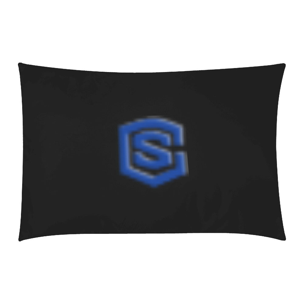 Black Duvet Cover Blue Logo 3-Piece Bedding Set (1 Duvet Cover 86"x70"; 2 Pillowcases 20"x30")(One Side)