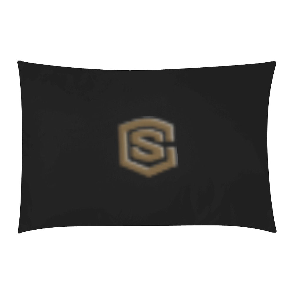 Black Duvet Cover Brown Logo 3-Piece Bedding Set (1 Duvet Cover 86"x70"; 2 Pillowcases 20"x30")(One Side)