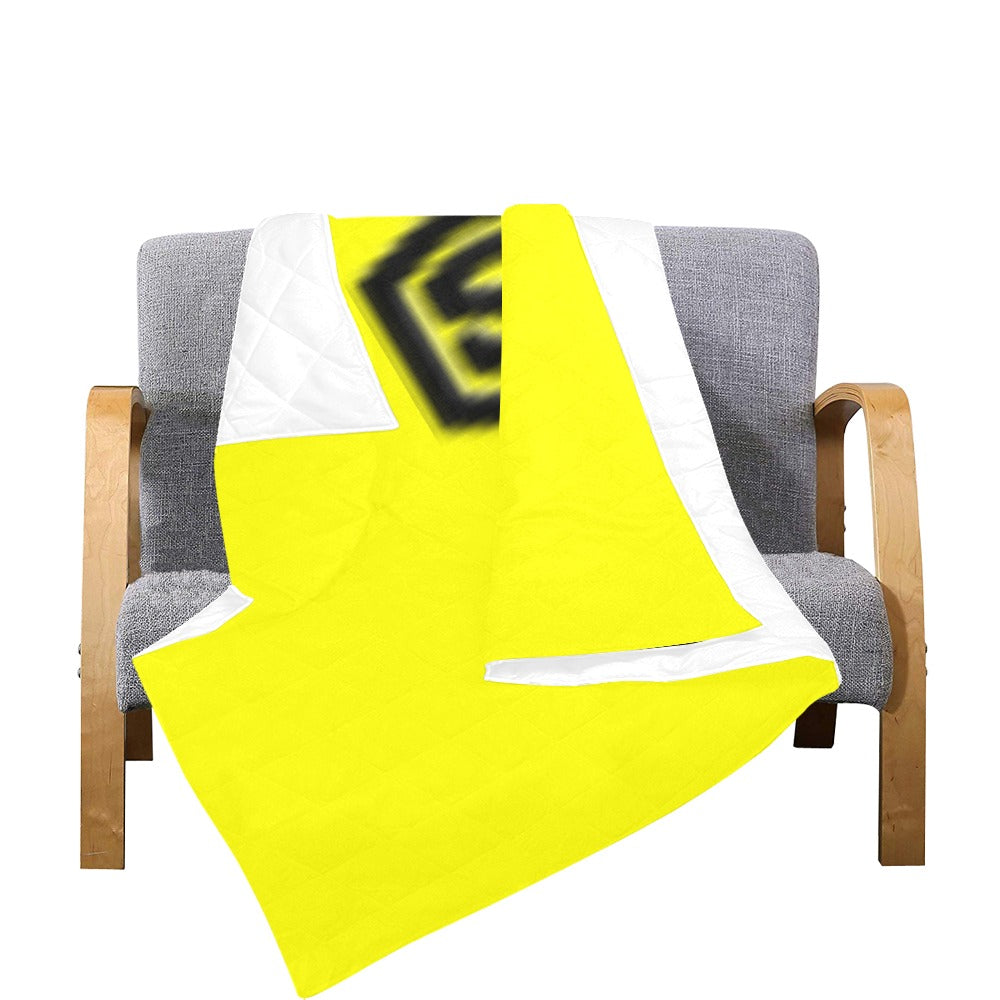 Yellow Quilt with Black Logo Custom Quilt 70" x 80"