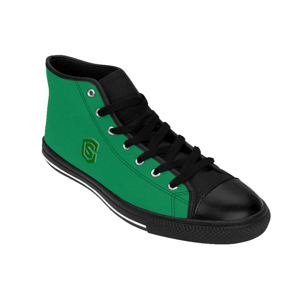 green Men's High-top Sneakers - green logo