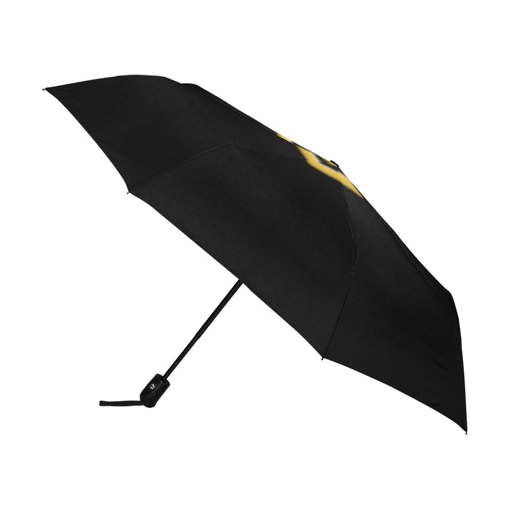 Black Anti-UV Automatic Umbrella With Gold Logo Anti-UV Automatic Umbrella(Outside Printing)(Model U09)