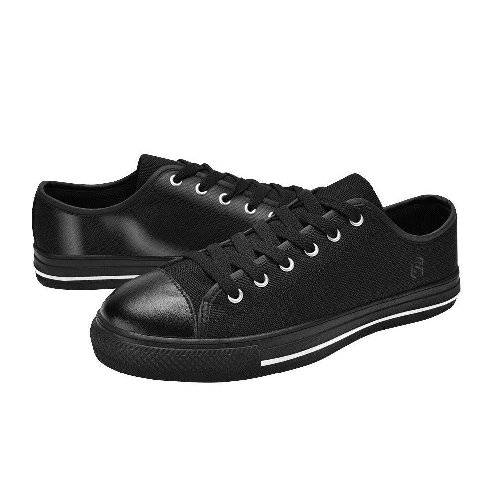 Black logo Men's Classic Canvas Shoes (Model 018)