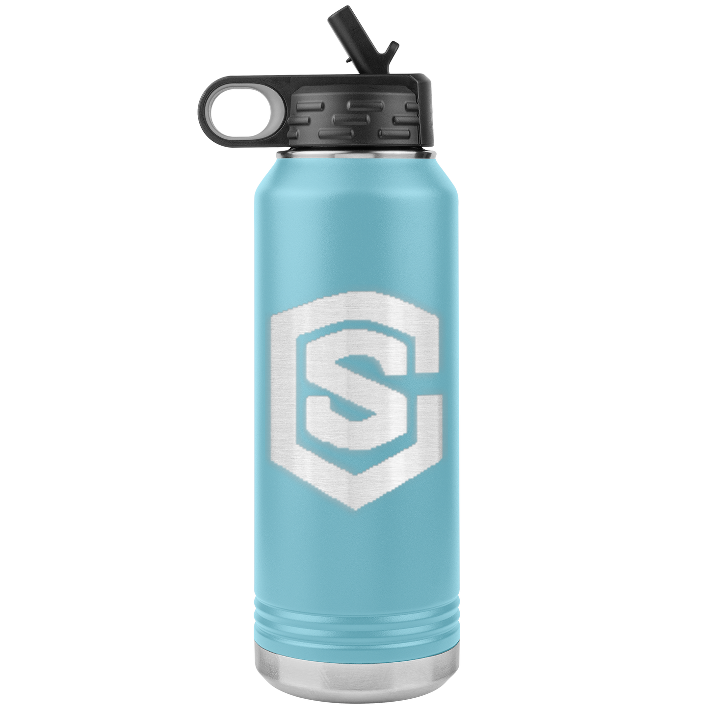 32oz WATER BOTTLE TUMBLER SILVER LOGO