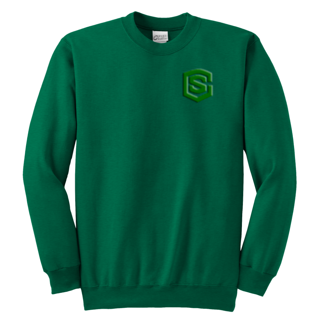 Youth Crewneck Sweatshirt WITH GREEN LOGO