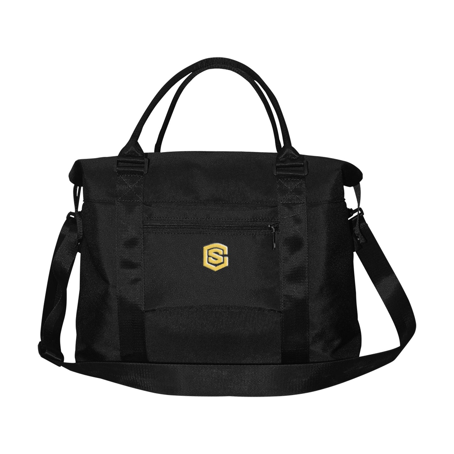 Black Large Capacity Duffle Bag With Gold Logo Large Capacity Duffle Bag(Model1715)