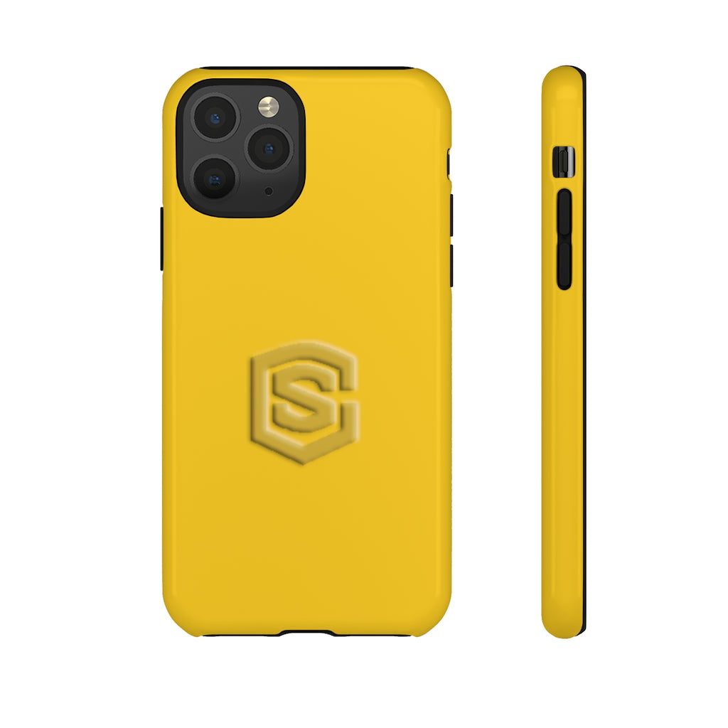 Yellow Tough Cases Gold Logo