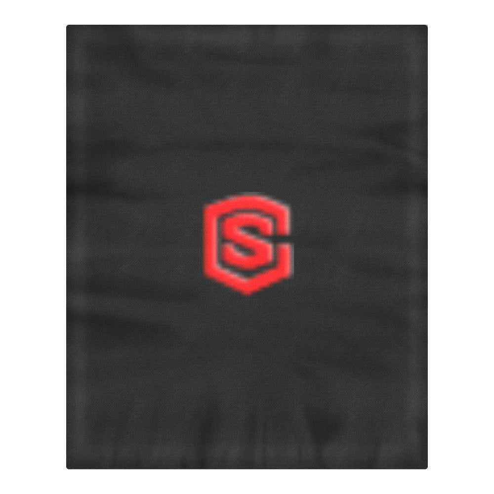 Black Duvet Cover Red Logo 3-Piece Bedding Set (1 Duvet Cover 86"x70"; 2 Pillowcases 20"x30")(One Side)