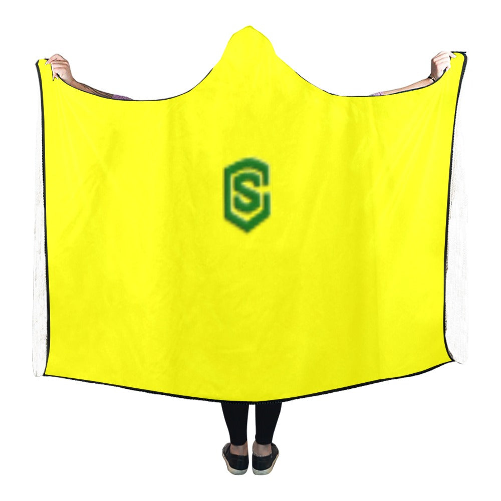 Yellow Hooded Blanket 80"x56" with Green Logo Hooded Blanket 80"x56"