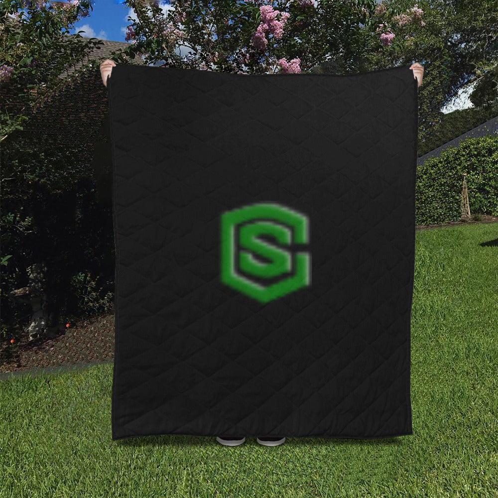Black Custom Quilt Green Logo Custom Quilt 50" x 60"