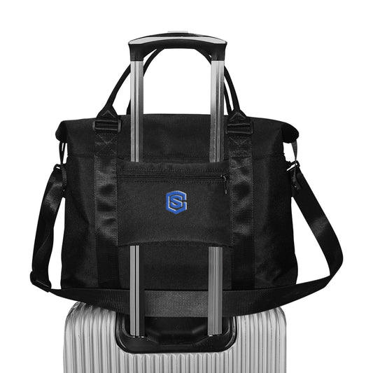 Black Large Capacity Duffle Bag With Blue Logo Large Capacity Duffle Bag(Model1715)
