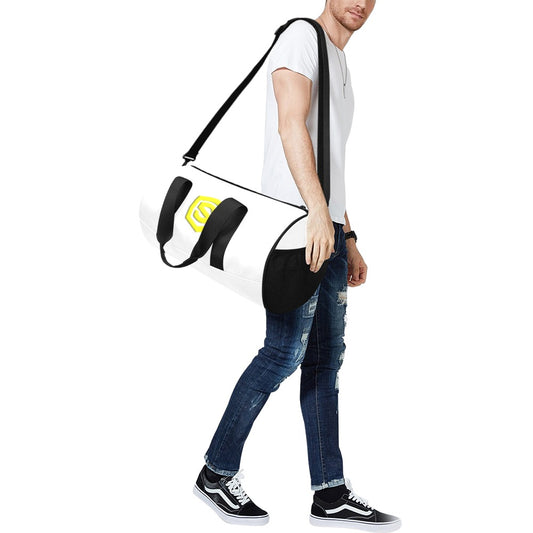WHITE TRAVEL BAG WITH YELLOW LOGO Travel Duffel Bags (Model 1679)
