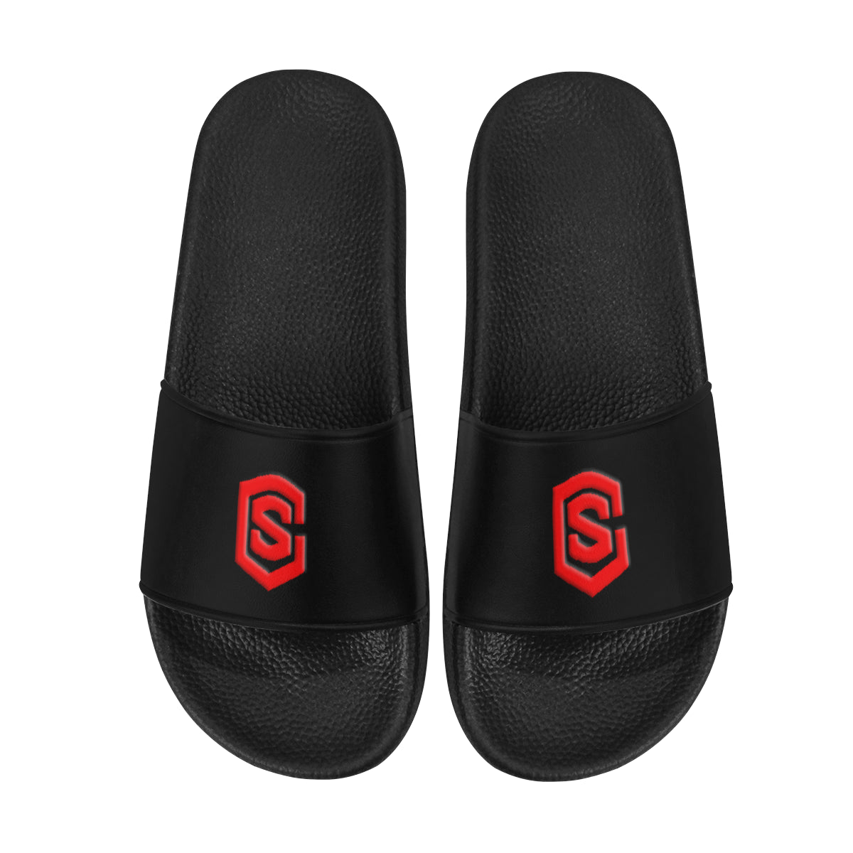 red logo Men's Slide Sandals (Model 057)
