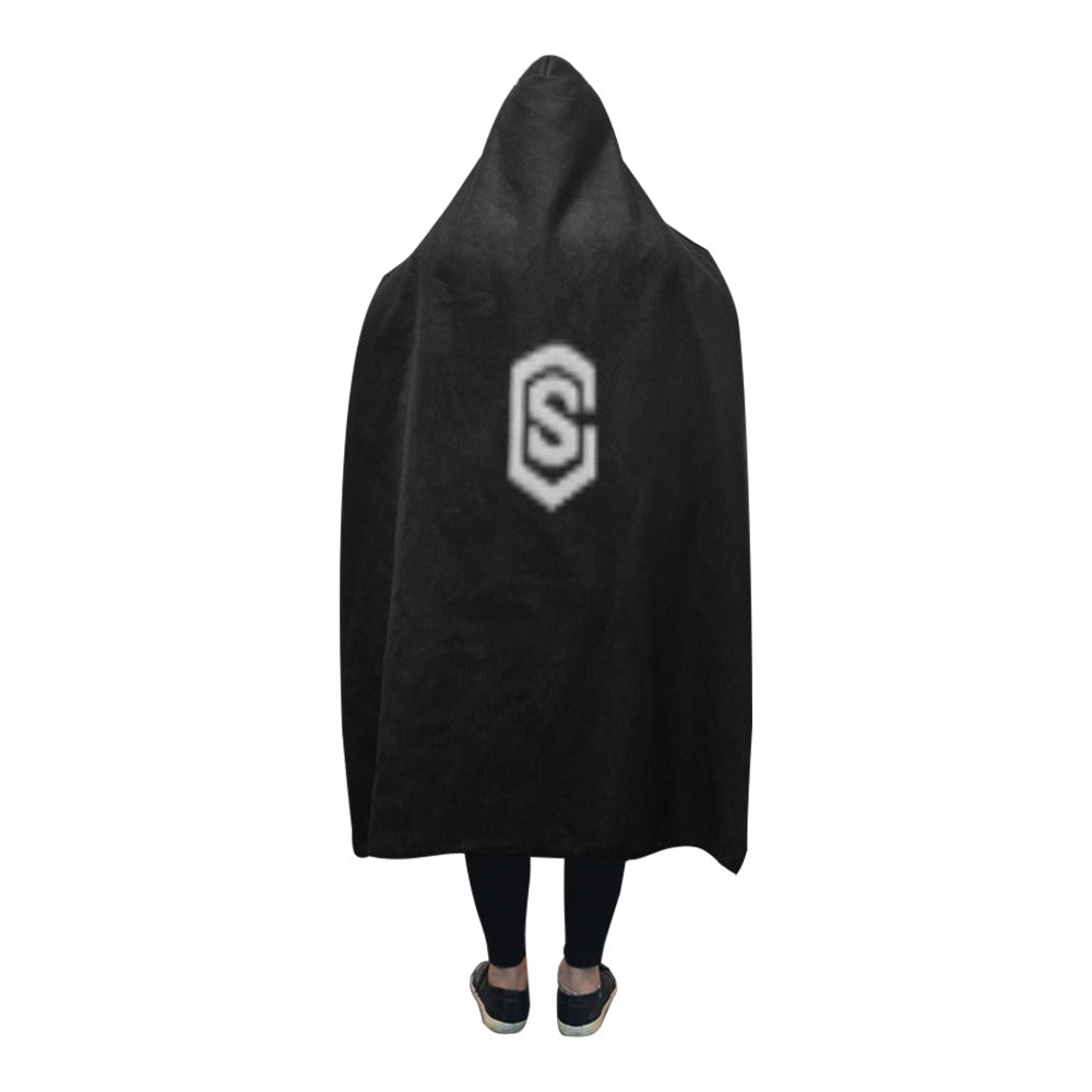 Black Hooded Blanket 80"x56" with Silver Logo Hooded Blanket 80"x56"