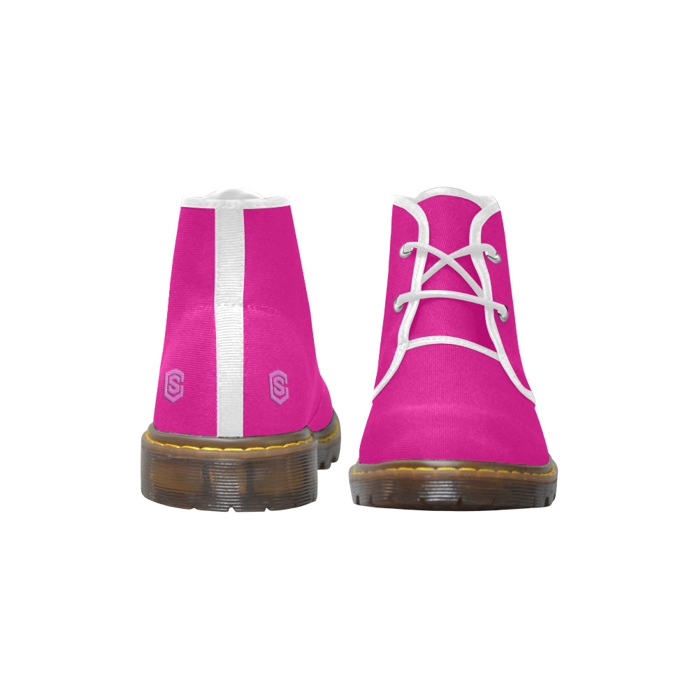 pink Men's Canvas Chukka Boots (Model 2402-1)