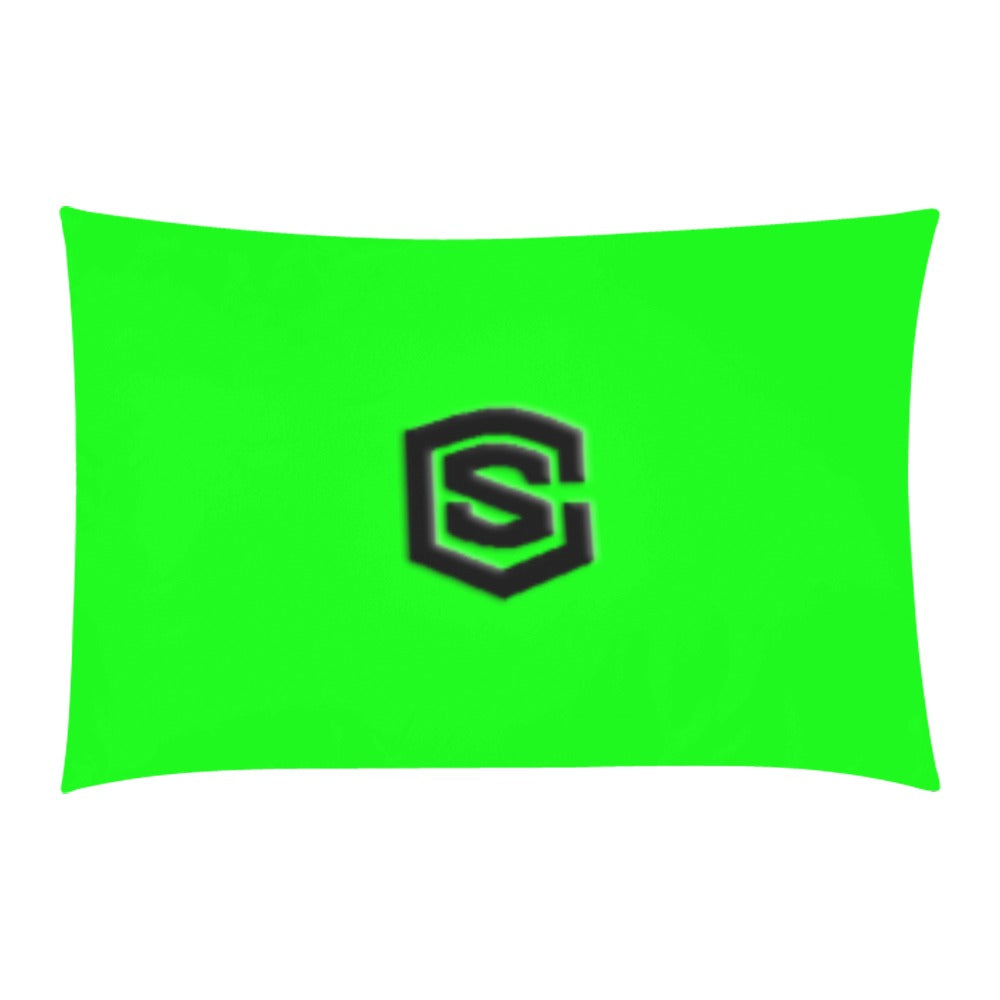 Green 3-Piece Bedding Set (1 Duvet Cover 86"x70"; 2 Pillowcases 20"x30")(One Side) wtih Black Logo 3-Piece Bedding Set (1 Duvet Cover 86"x70"; 2 Pillowcases 20"x30")(One Side)