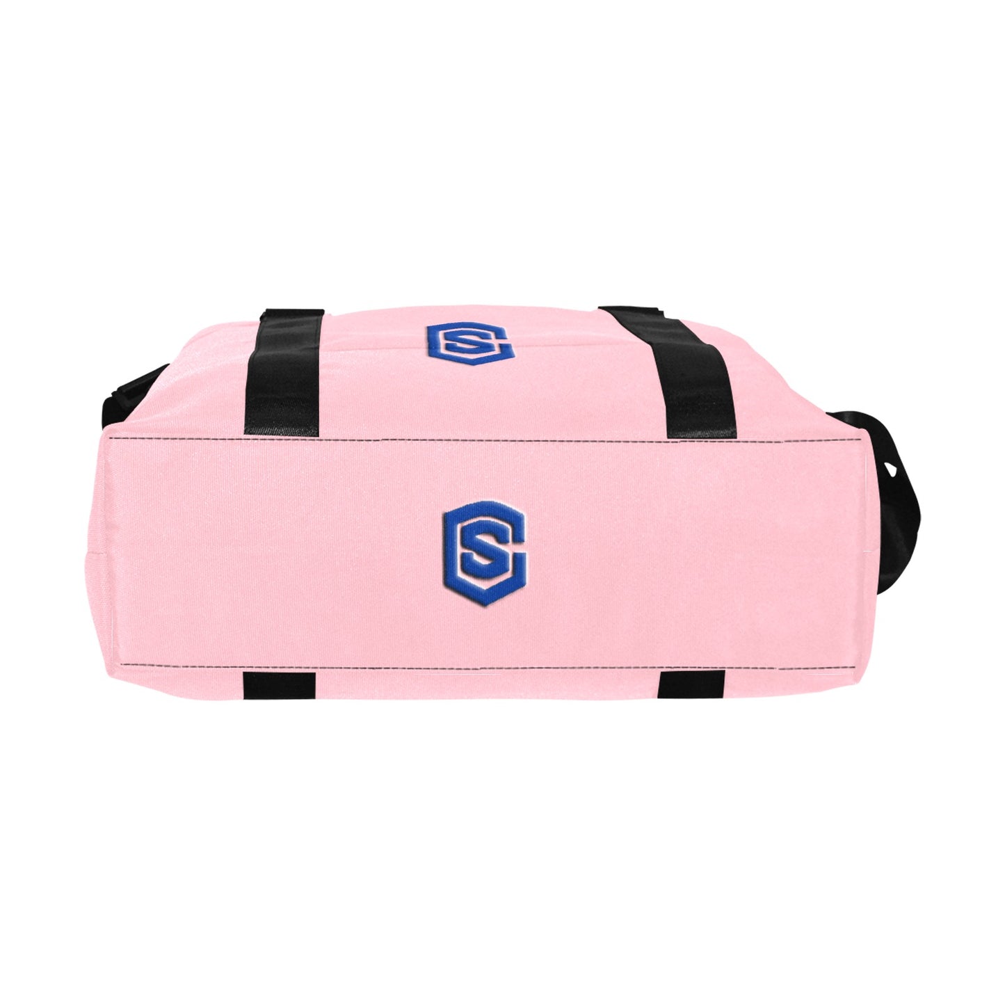 Pink Large Capacity Duffle Bag With Blue Logo Large Capacity Duffle Bag(Model1715)
