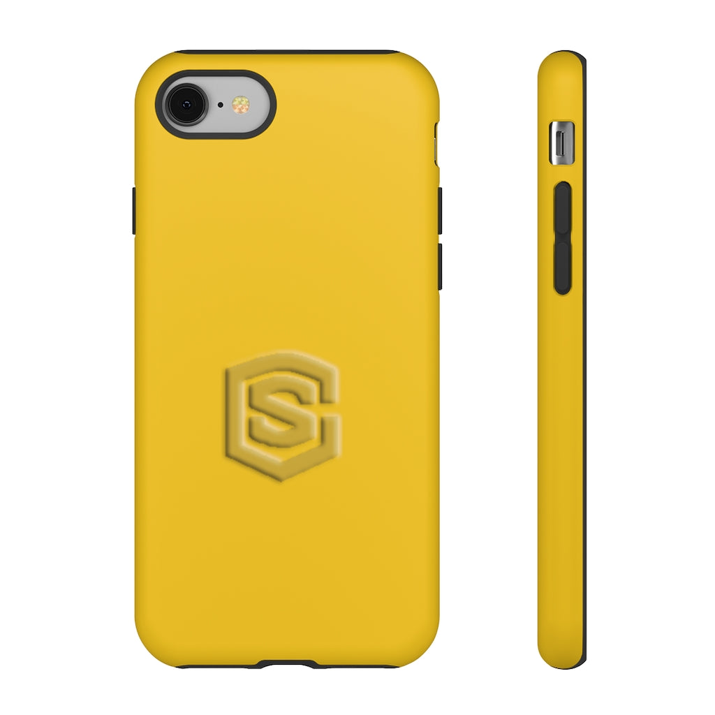 Yellow Tough Cases Gold Logo