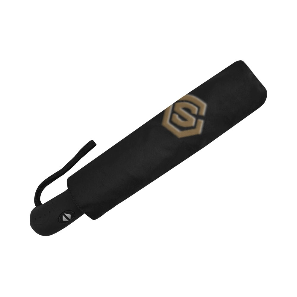 Black Anti-UV Automatic Umbrella With Brown Logo Anti-UV Automatic Umbrella(Outside Printing)(Model U09)