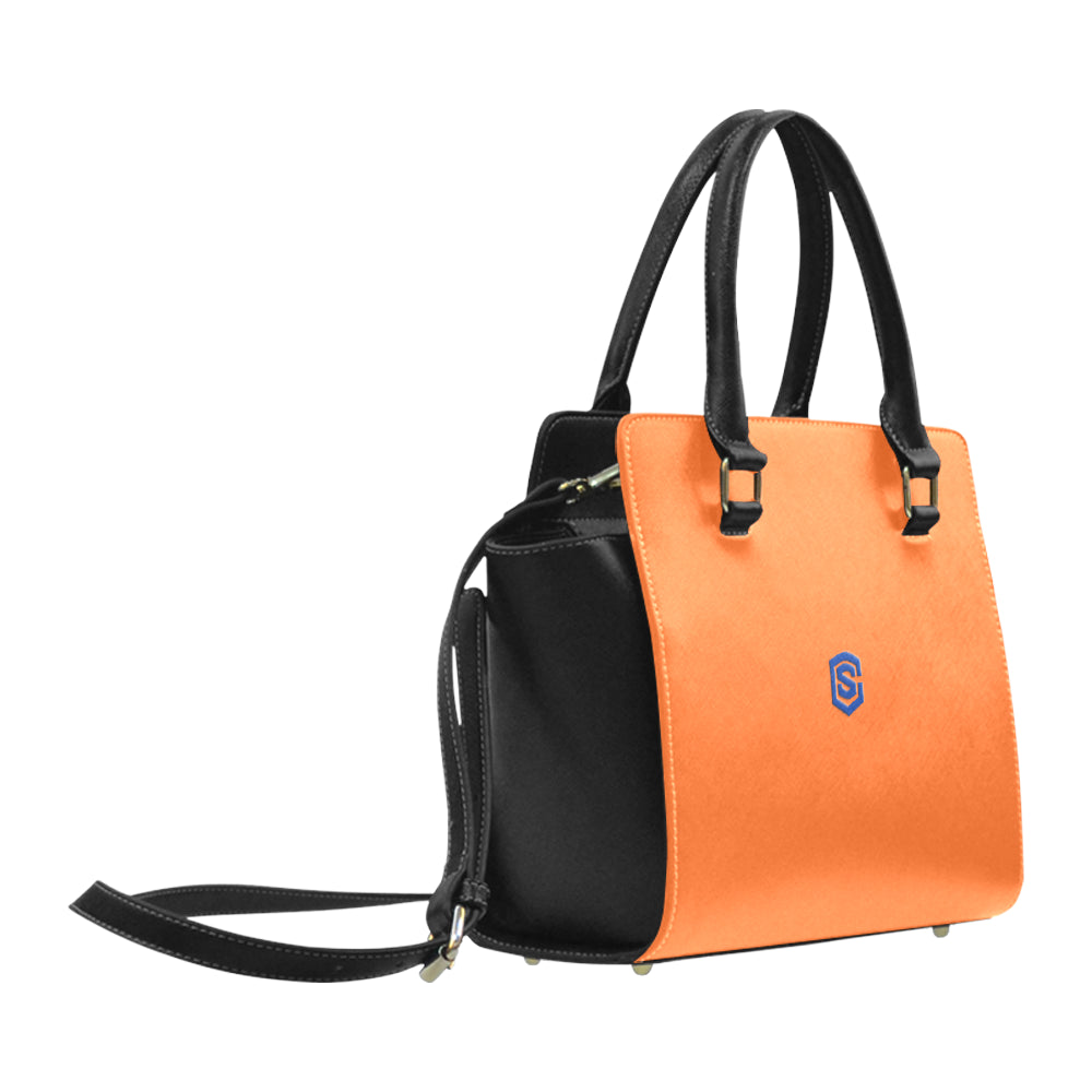 BLACK CLASSIC SHOULDER HANDBAG blue logo Classic Shoulder Handbag (Model 1653)