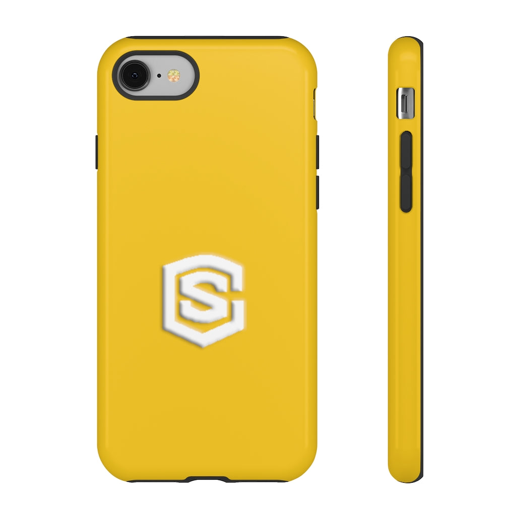 Yellow Tough Cases White Logo