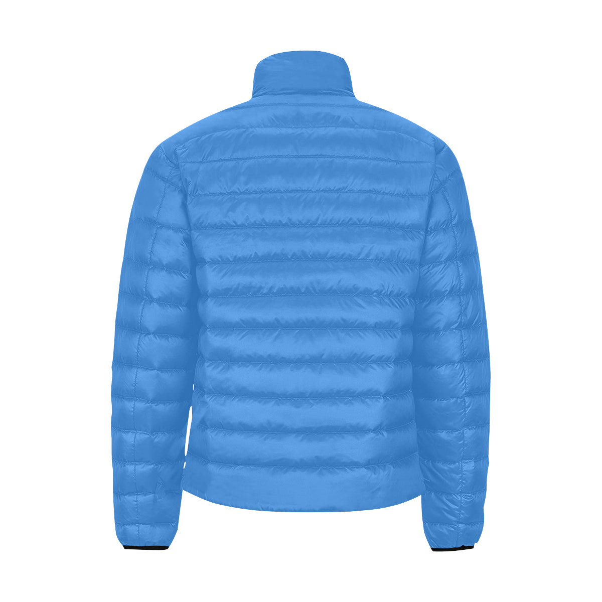 BLUE MEN'S STAND COLLAR PADDED JACKET Black Logo Men's Stand Collar Padded Jacket (Model H41)