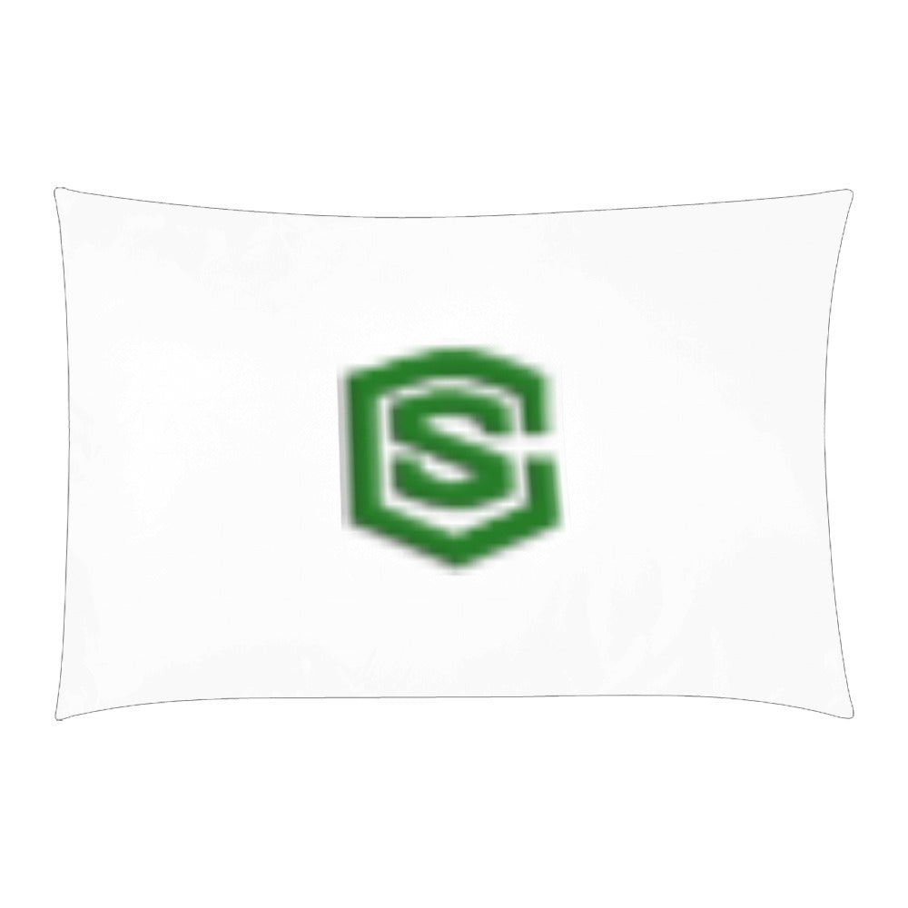 White Duvet Cover Green Logo 3-Piece Bedding Set (1 Duvet Cover 86"x70"; 2 Pillowcases 20"x30")(One Side)