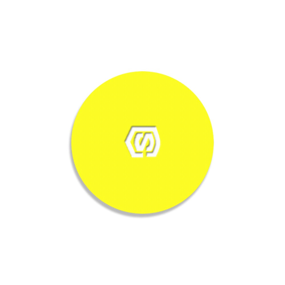 Yellow Round Coaster with White Logo Round Coaster