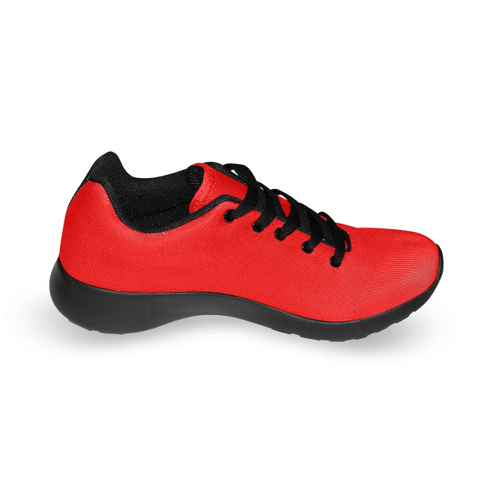 RED KID SNEAKER WITH BLUE LOGO Kid's Sneakers (Little Kid / Big Kid) (Model020)