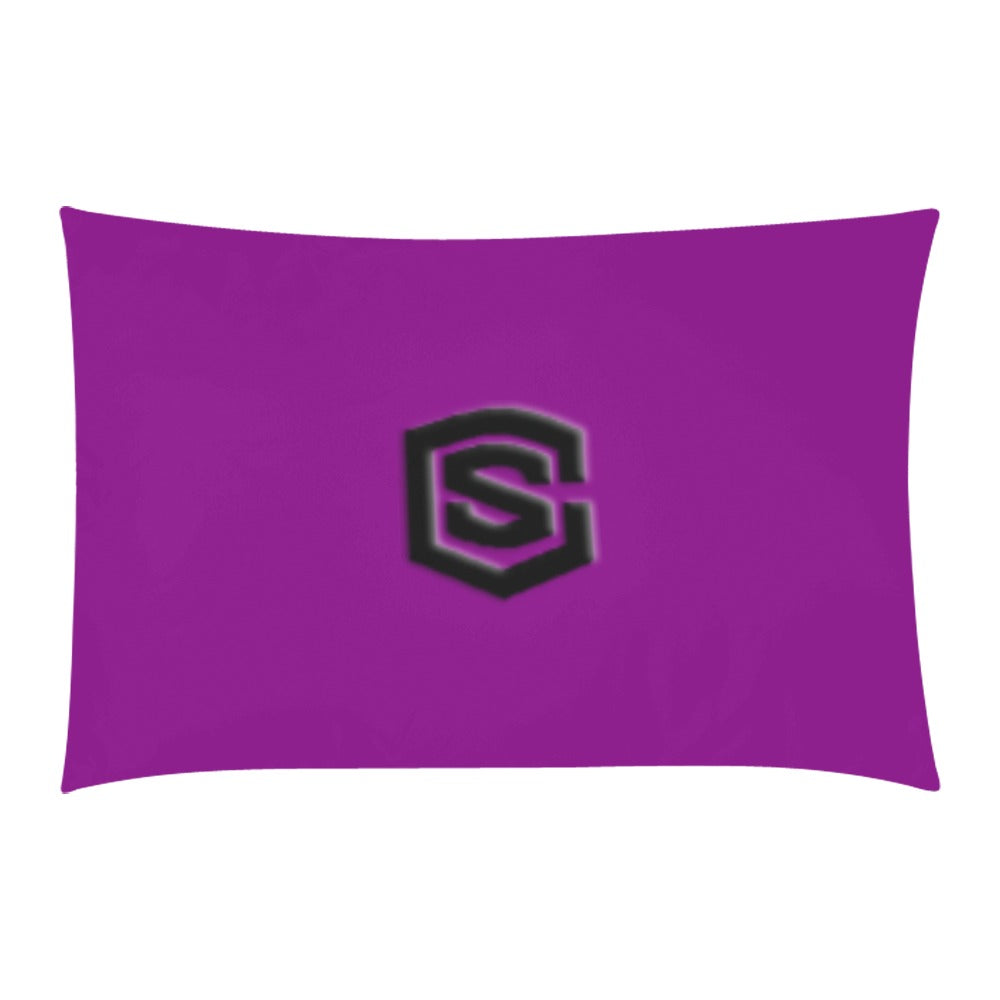 Purple 3-Piece Bedding Set (1 Duvet Cover 86"x70"; 2 Pillowcases 20"x30")(One Side) wtih Black Logo 3-Piece Bedding Set (1 Duvet Cover 86"x70"; 2 Pillowcases 20"x30")(One Side)