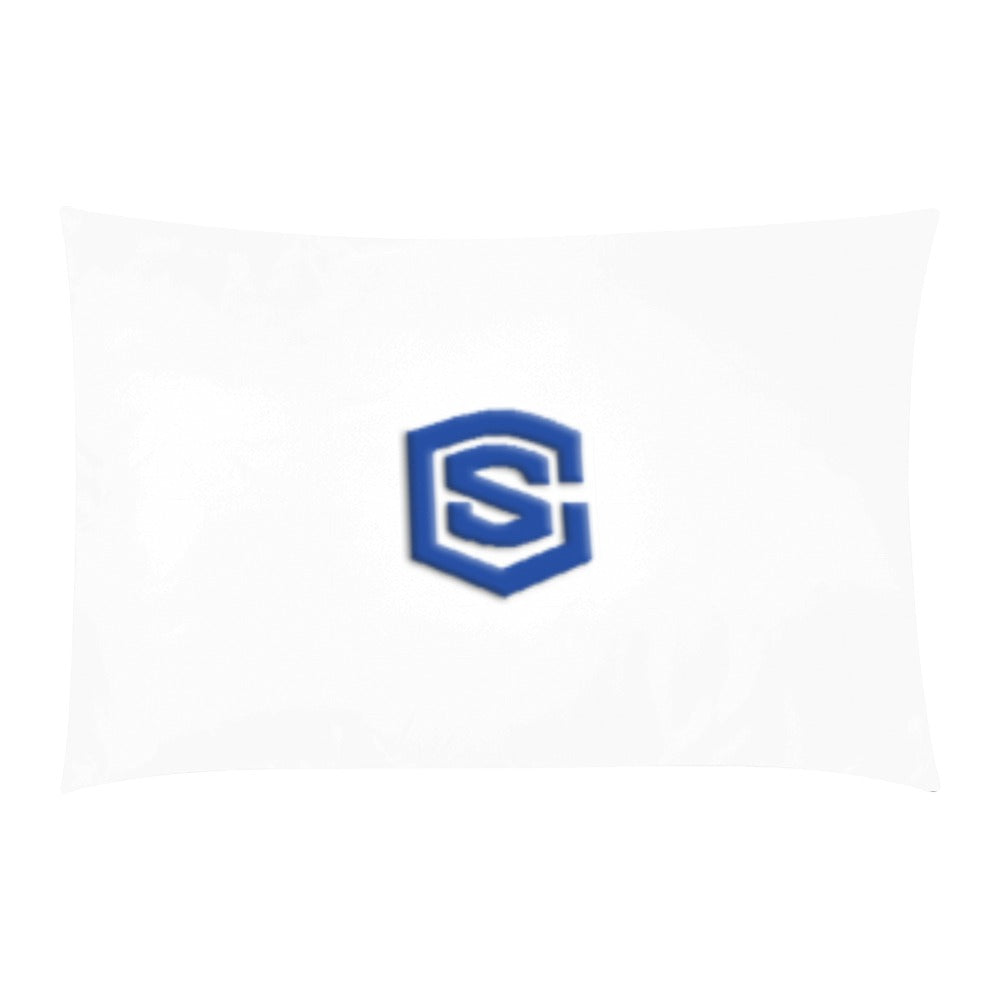 White 3-Piece Bedding Set (1 Duvet Cover 86"x70"; 2 Pillowcases 20"x30")(One Side) wtih Blue Logo 3-Piece Bedding Set (1 Duvet Cover 86"x70"; 2 Pillowcases 20"x30")(One Side)