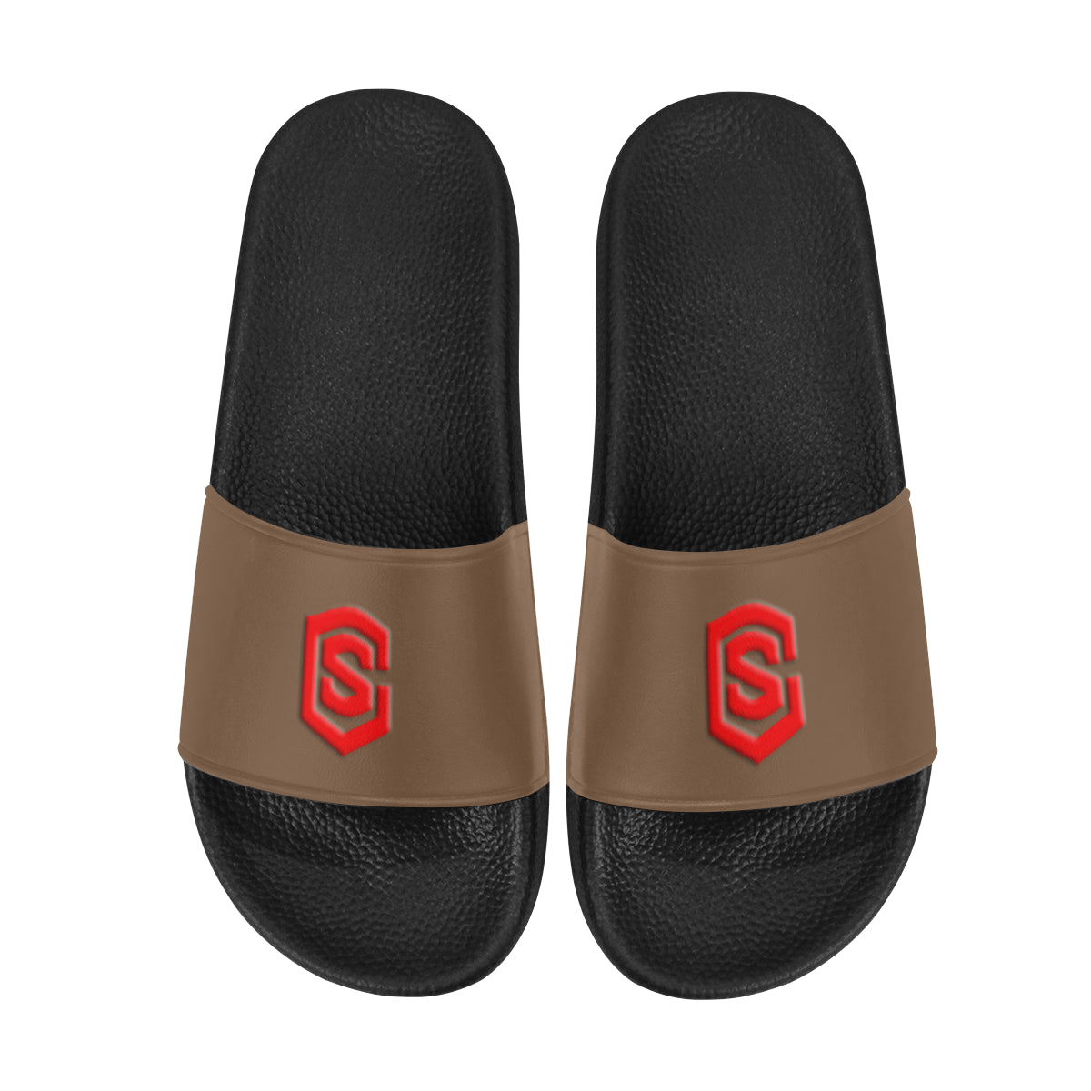 red logo Men's Slide Sandals (Model 057)