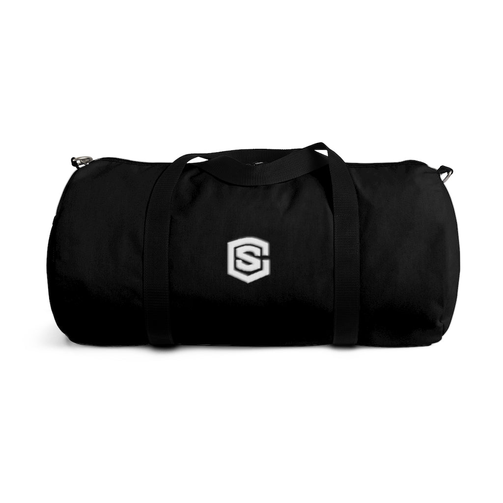 Black Duffel Bag White Logo