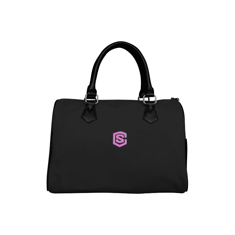 BLACK HANDBAG pink logo Boston Handbag (Model 1621)