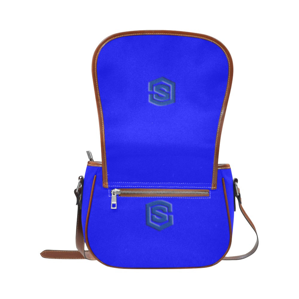 BLUE Saddle Bag WITH BLUE LOGO Saddle Bag (Model 1649) (Small)