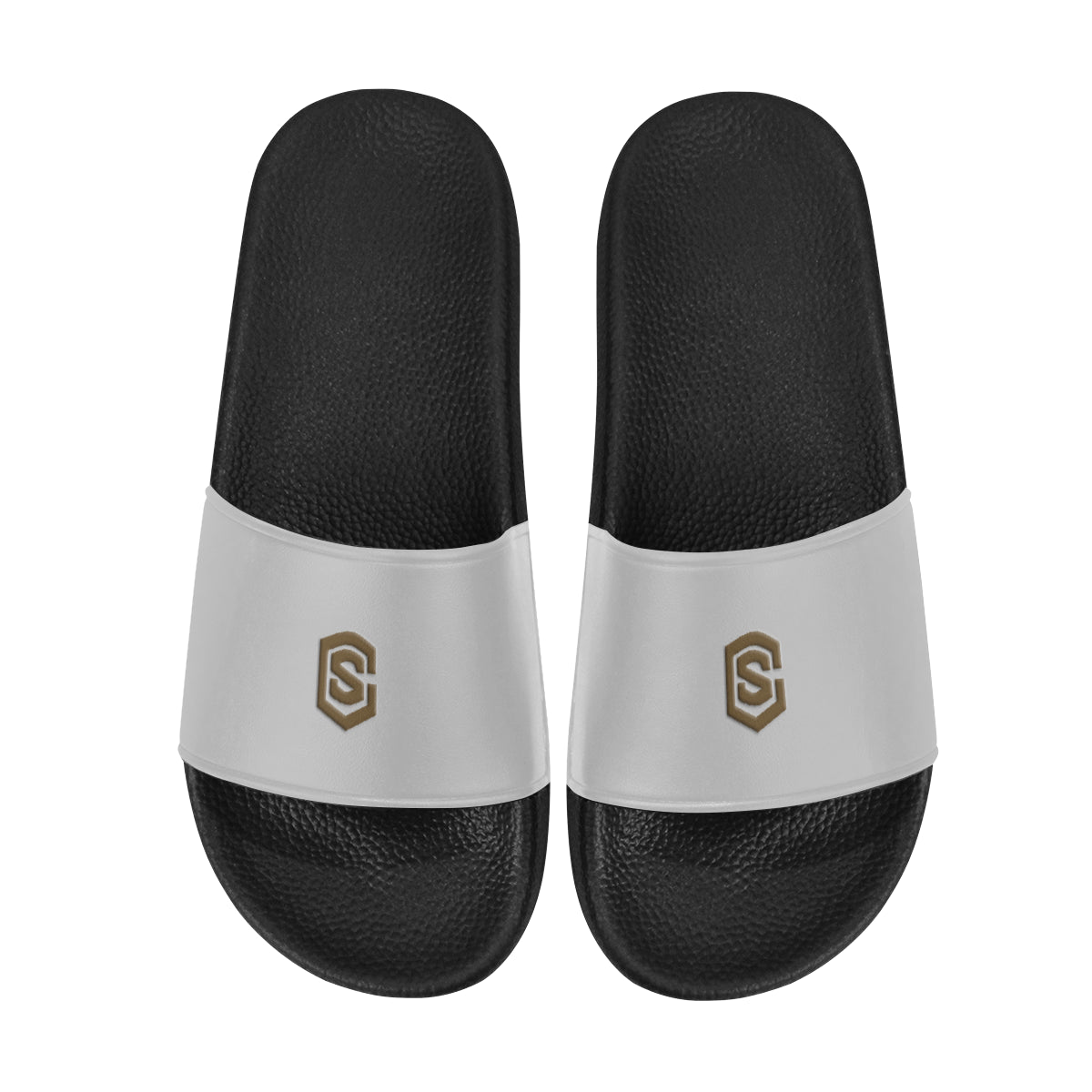 brown logo Men's Slide Sandals (Model 057)
