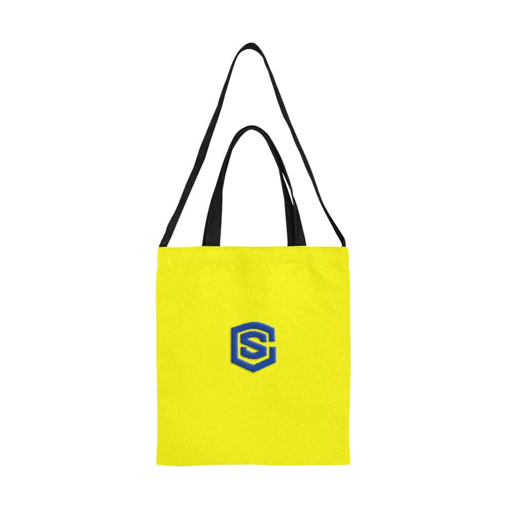 Yellow All Over Print Canvas Tote Bag With Blue Logo All Over Print Canvas Tote Bag(Model1698)(Medium)