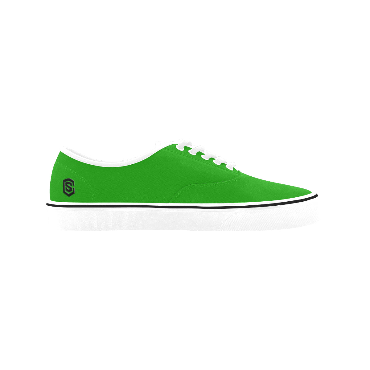 black logo Classic Women's Canvas Low Top Shoes (Model E001-4)