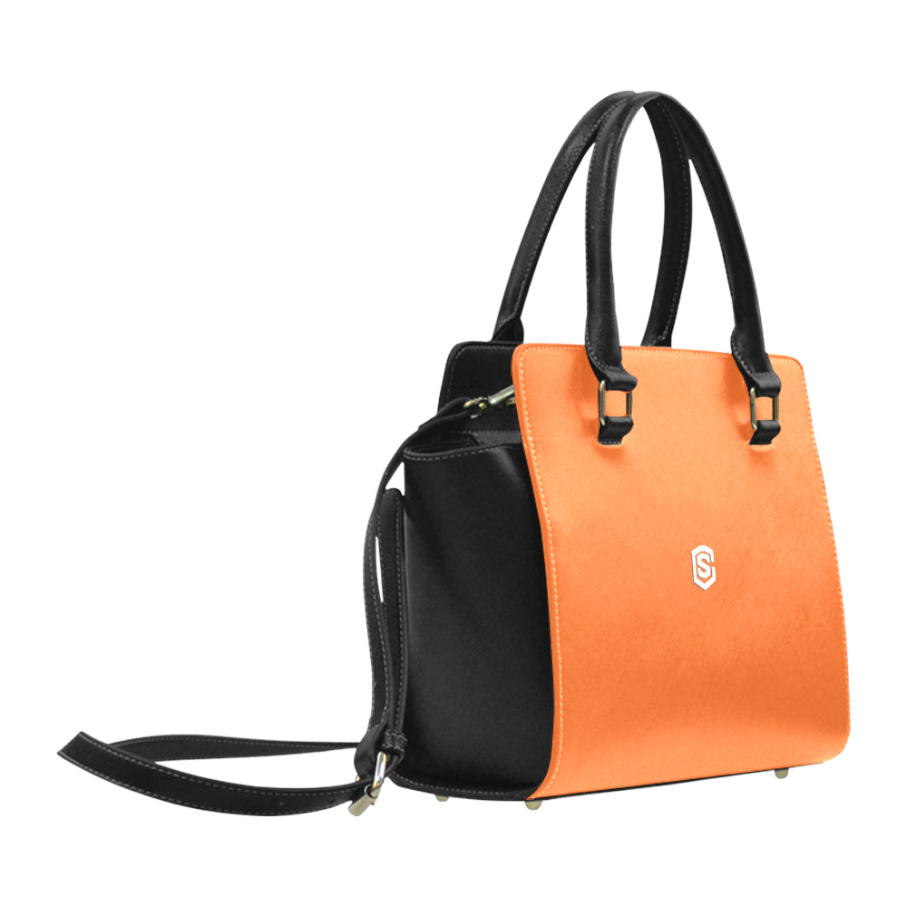 BLACK CLASSIC SHOULDER HANDBAG white logo Classic Shoulder Handbag (Model 1653)
