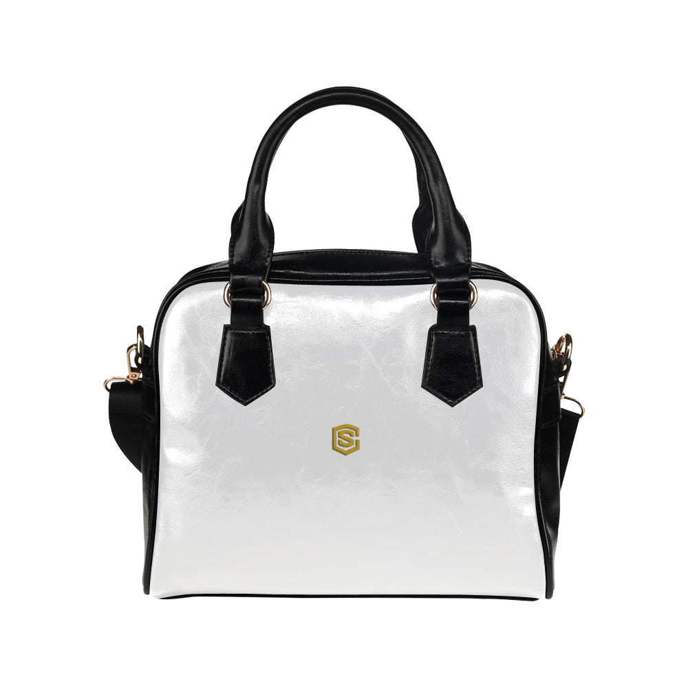 WHITE Shoulder Handbag gold logo Shoulder Handbag (Model 1634)